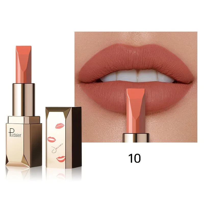 Matte lipstick MAC in soft peach shade, perfect for daily wear