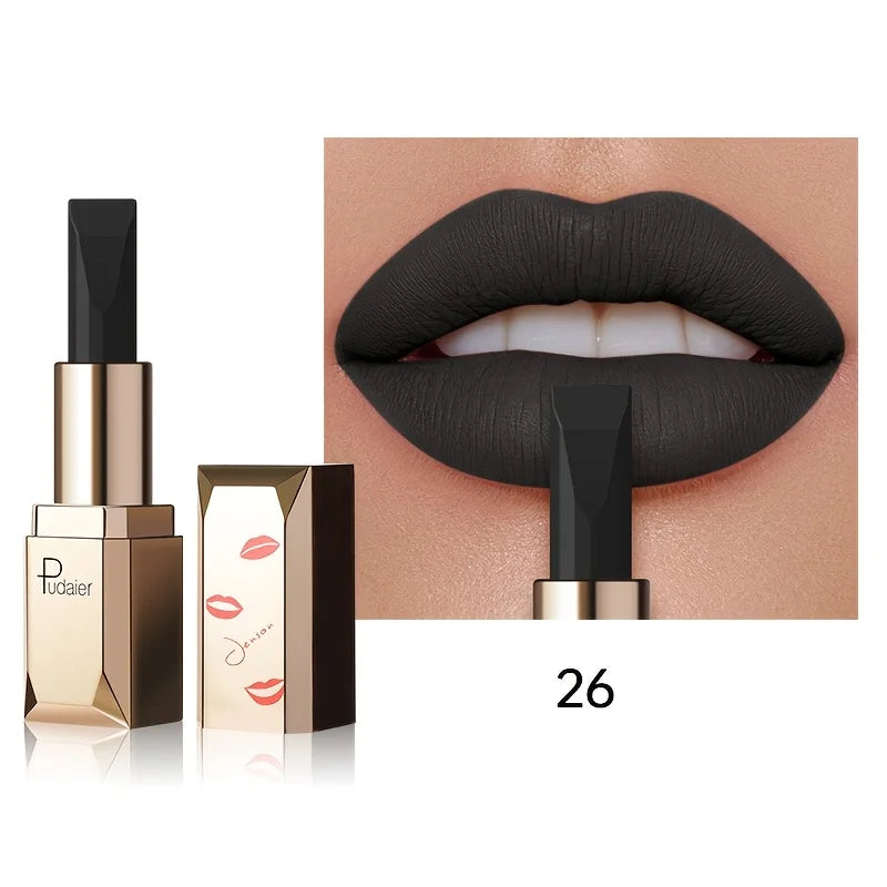 Matte lipstick MAC in deep black for bold lip looks