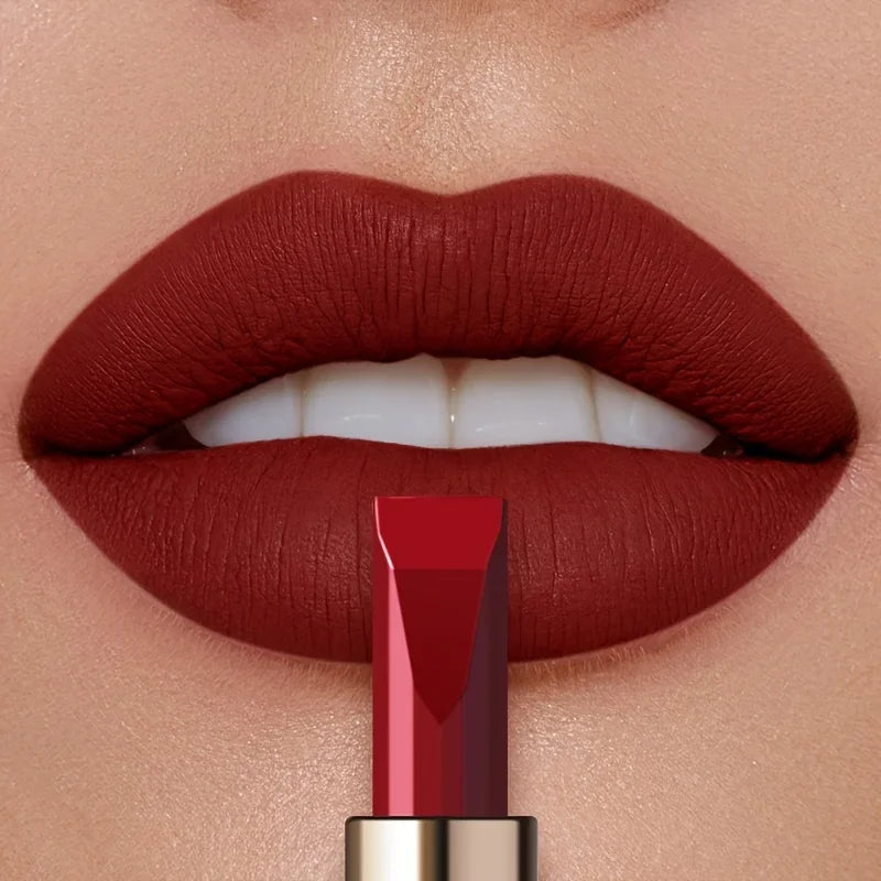 Matte lipstick MAC in deep red, perfect for bold lips