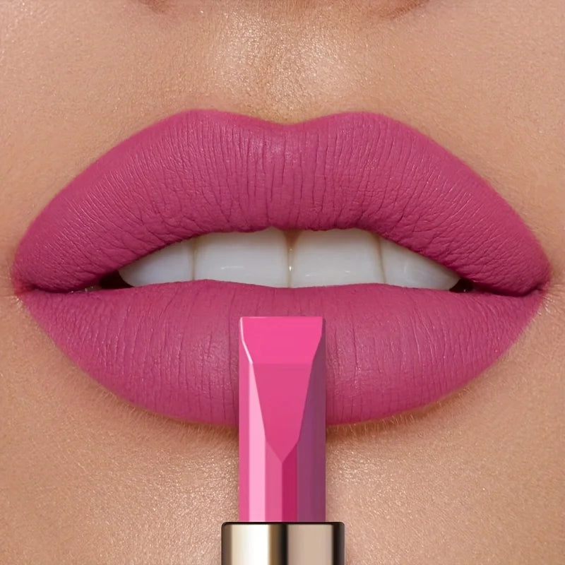 Matte lipstick MAC in vibrant pink shade for long-lasting wear