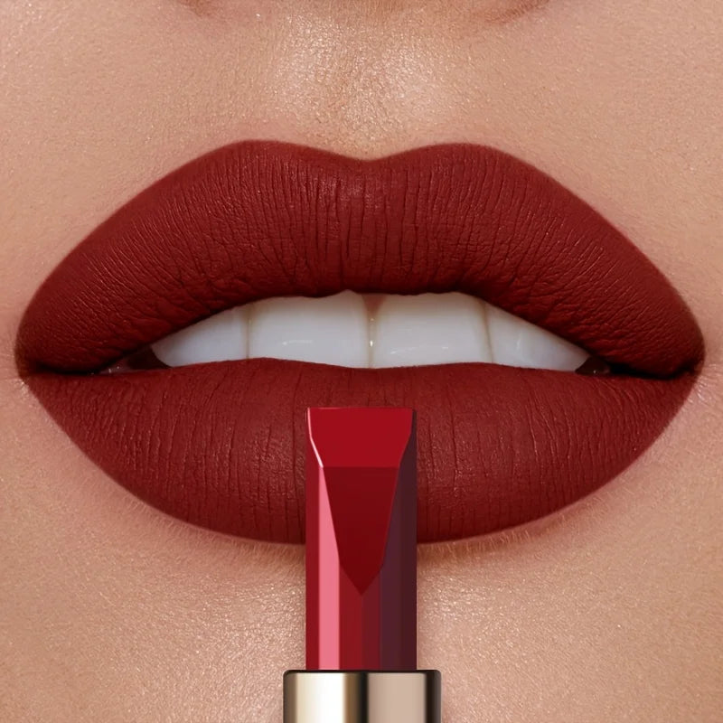 Matte lipstick MAC in rich red shade for a bold look
