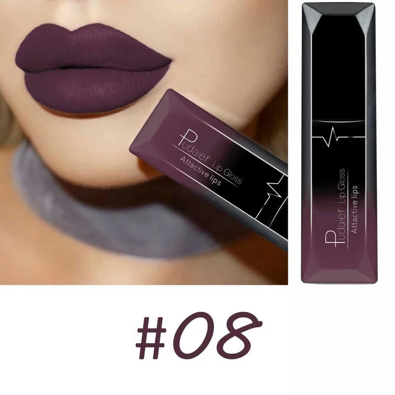 Matte lipstick MAC in deep plum shade for bold lips