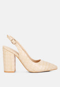 Macha Croctexture Sling Back Heels