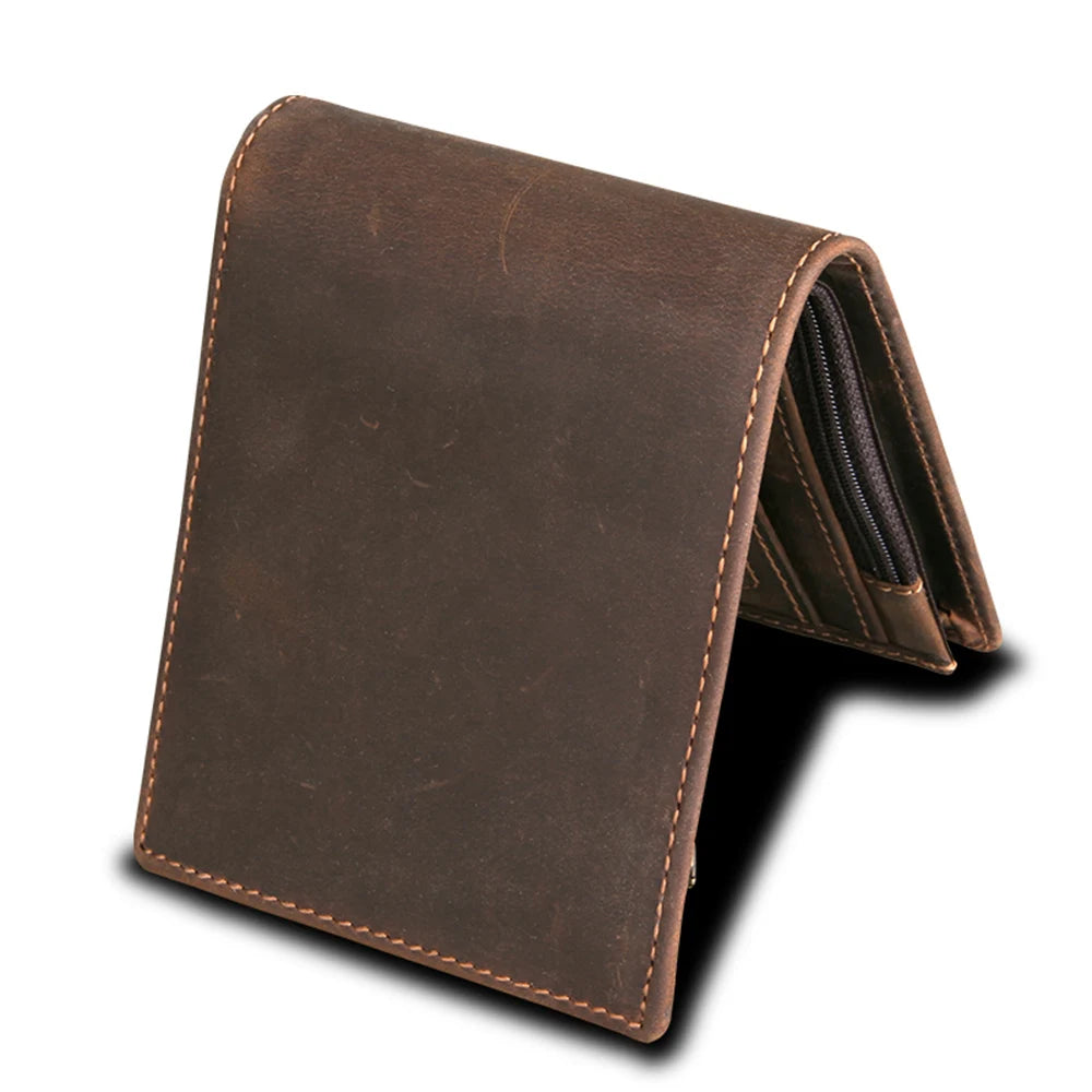 Brown leather wallet for men, stylish and durable for everyday use