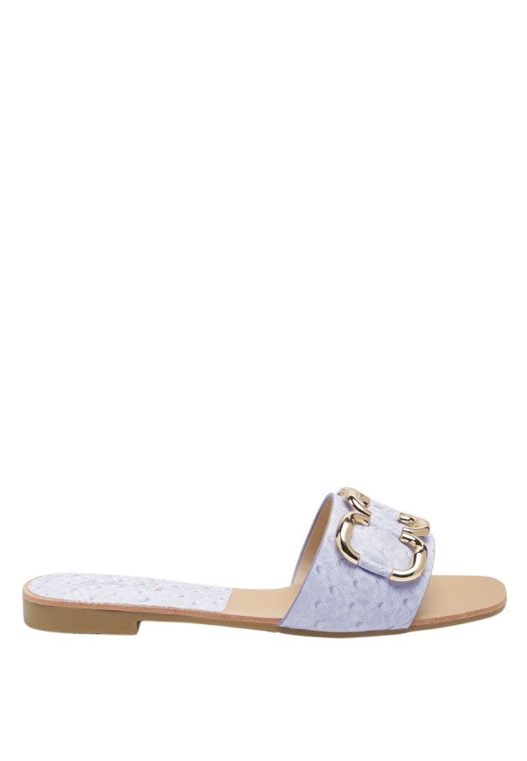 Madeleine Metal Rings Flat Slides