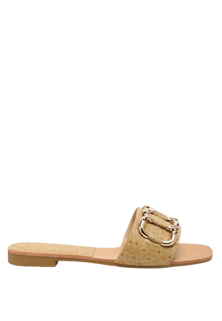 Madeleine Metal Rings Flat Slides