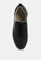 Magull Solid Lace Up Leather Sneakers