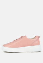 Magull Solid Lace Up Leather Sneakers