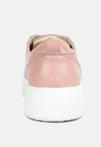 Magull Solid Lace Up Leather Sneakers