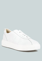 Magull Solid Lace Up Leather Sneakers