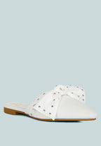Makeover Studded Bow Flat Mules