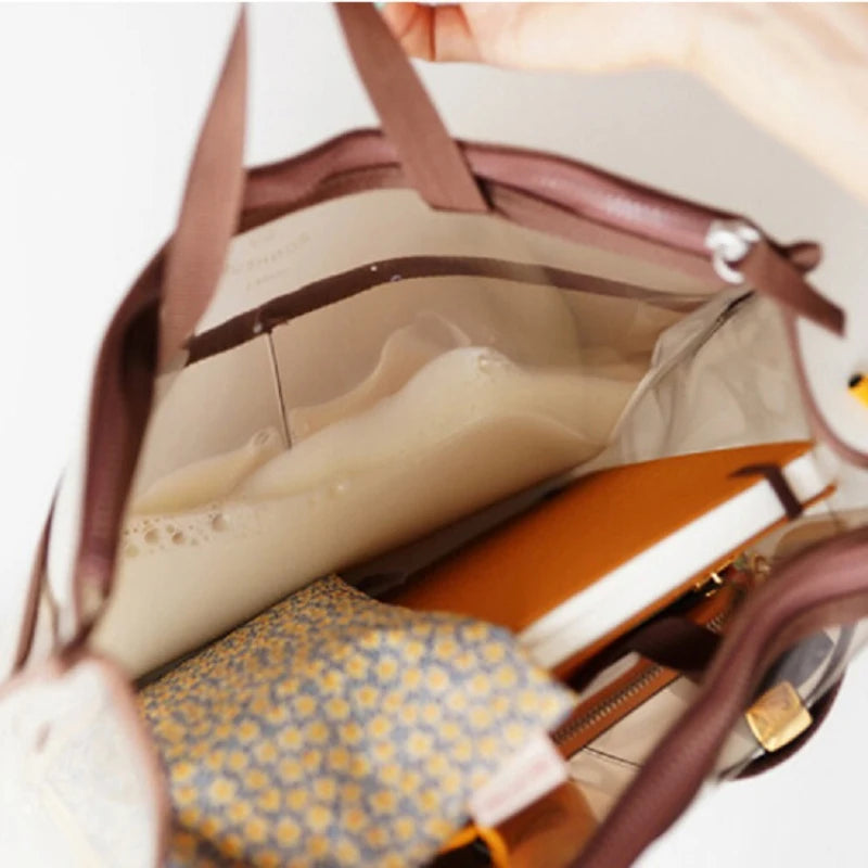 VacationGrabs makeup bag cosmetic in beige, stylish and durable for organizing beauty essentials