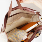 VacationGrabs makeup bag cosmetic in beige, stylish and durable for organizing beauty essentials