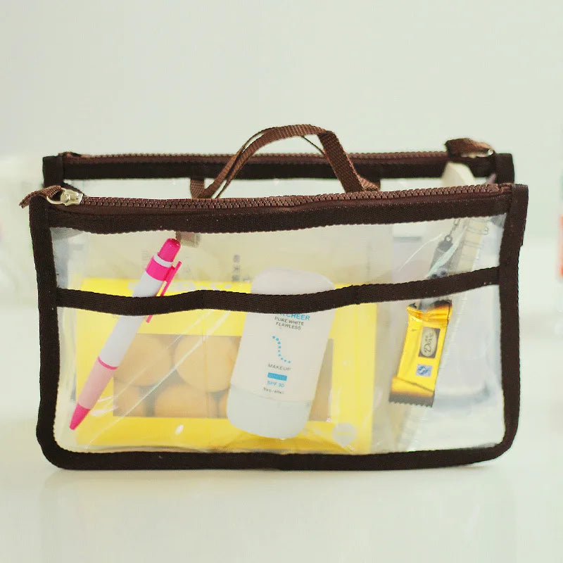 Clear makeup bag cosmetic with zip closure for easy organization