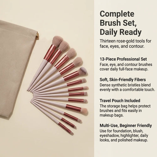 13-piece makeup brush set with soft travel toiletry case (photo 2 of 10)