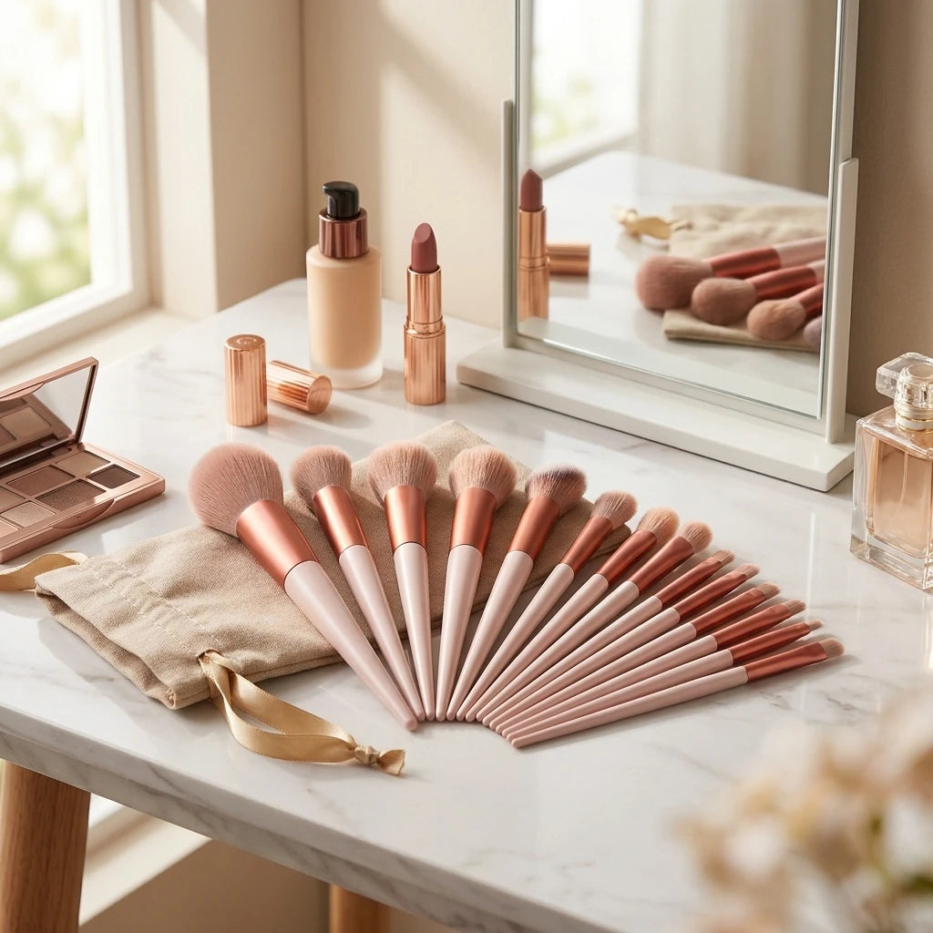 13-piece makeup brush set with soft travel toiletry case (photo 4 of 10)