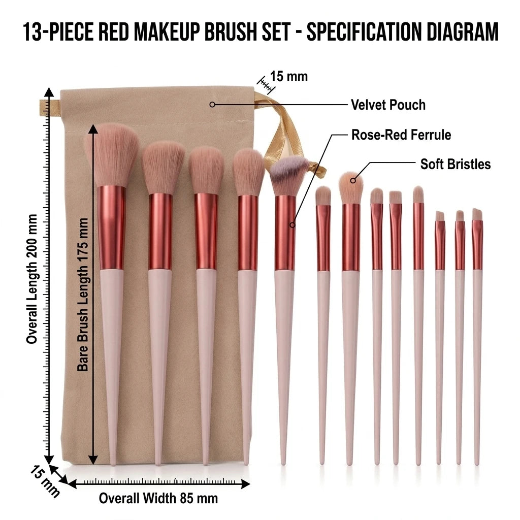 13-piece makeup brush set with soft travel toiletry case (photo 6 of 10)