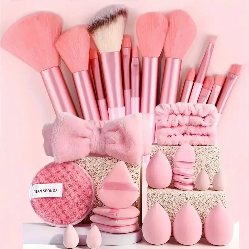 professional makeup brush set with soft bristles for beginners (photo 1 of 10)