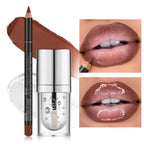 Lip liner and gloss for defined lips with lip liner