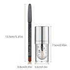 Lip liner and clear lip gloss for defined lips with lip liner