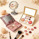 two makeup palettes with blush and eyeshadow for beauty enthusiasts