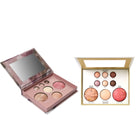 Two makeup palettes with blush and highlighter shades for beauty enthusiasts