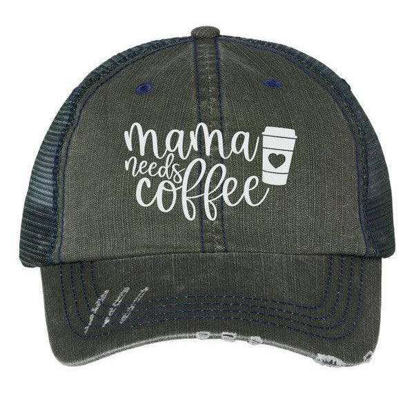 Women's Accessories - Hats Mama Needs Coffee Embroidered Trucker Hat