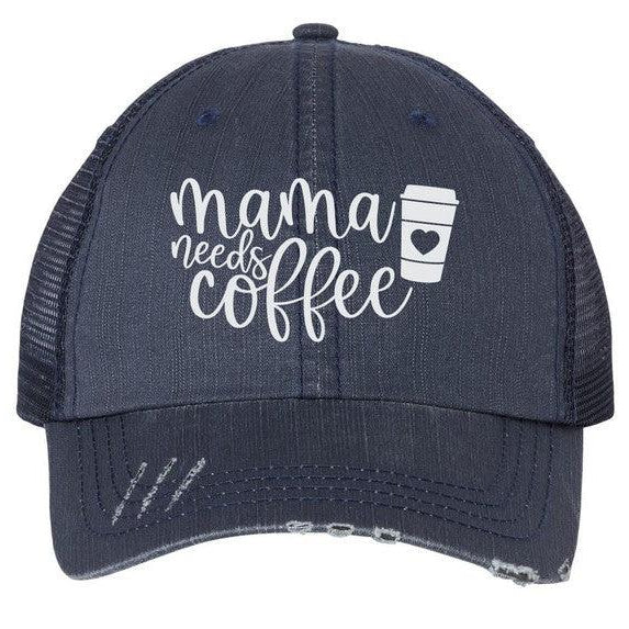 Women's Accessories - Hats Mama Needs Coffee Embroidered Trucker Hat