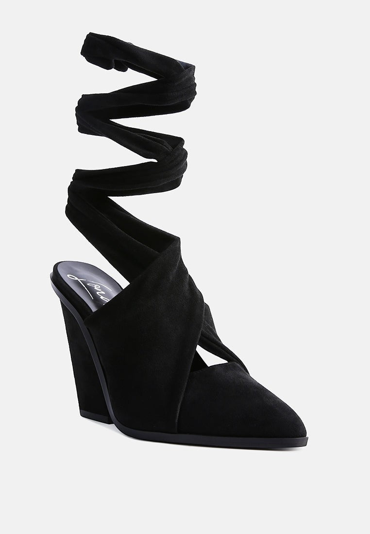 Mules à talon carré à lacets Mama Fav