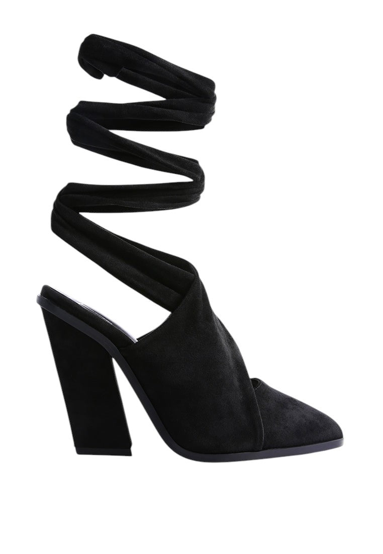 Mules à talon carré à lacets Mama Fav
