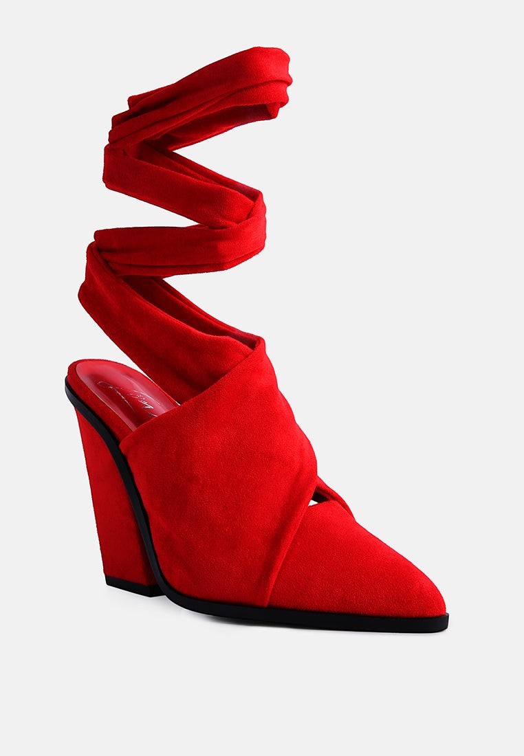 Mules à talon carré à lacets Mama Fav
