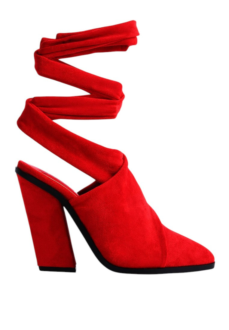 Mules à talon carré à lacets Mama Fav
