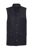 Mandarin Collar Cachet Black Men Vest – front view
