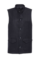 Mandarin Collar Cachet Black Men Vest – front view