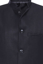 Mandarin Collar Cachet Black Men Vest – detail view