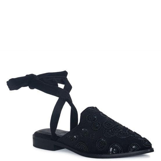 Women's Shoes - Flats Mande Embroidered Velvet Mules