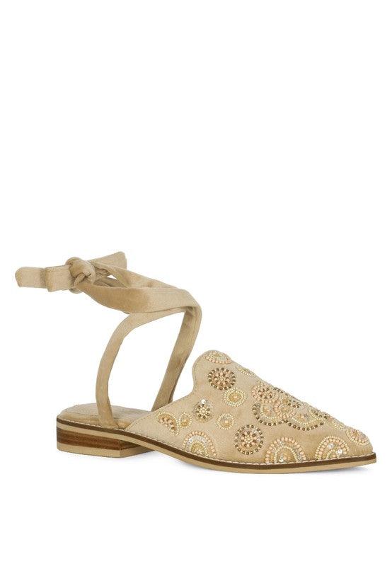 Women's Shoes - Flats Mande Embroidered Velvet Mules