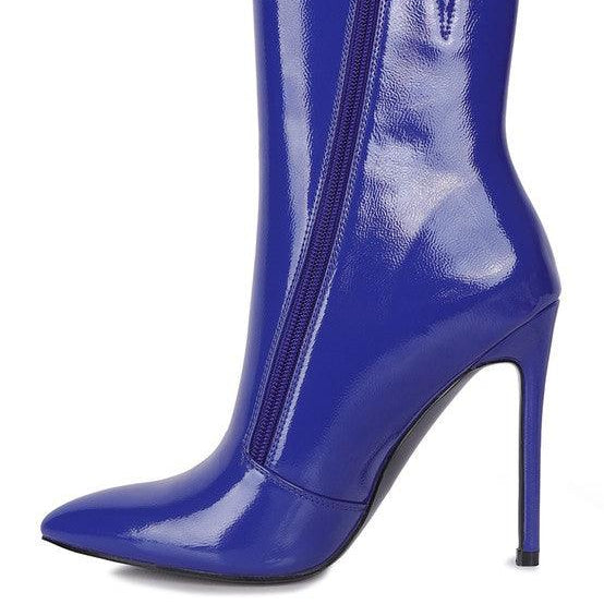 Women's Shoes - Boots Mania Patent Pu High Heeled Ankle Boot