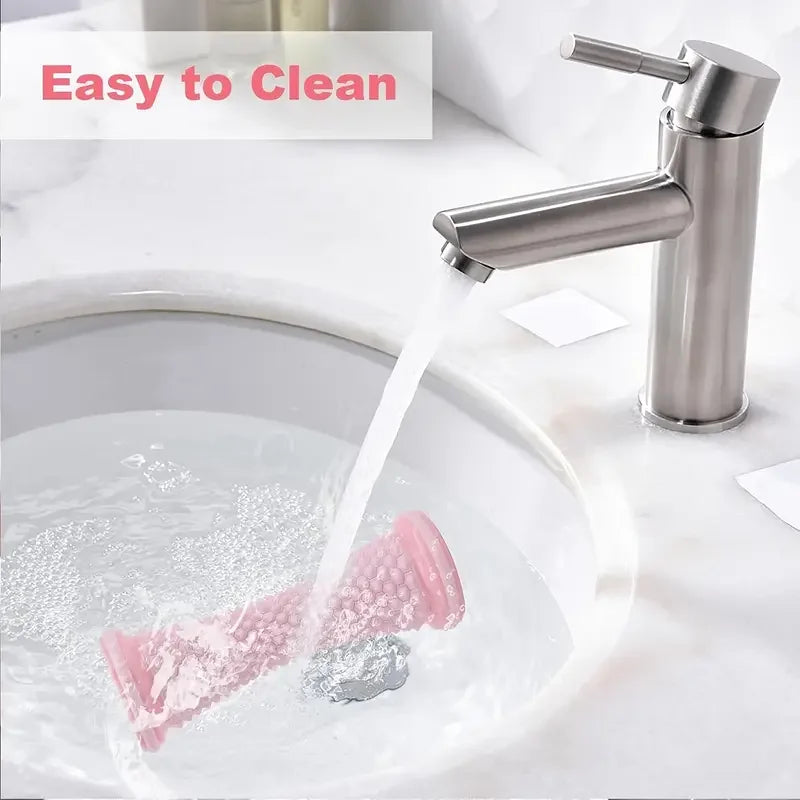 Manual foot massager roller in pink, easy to clean after use
