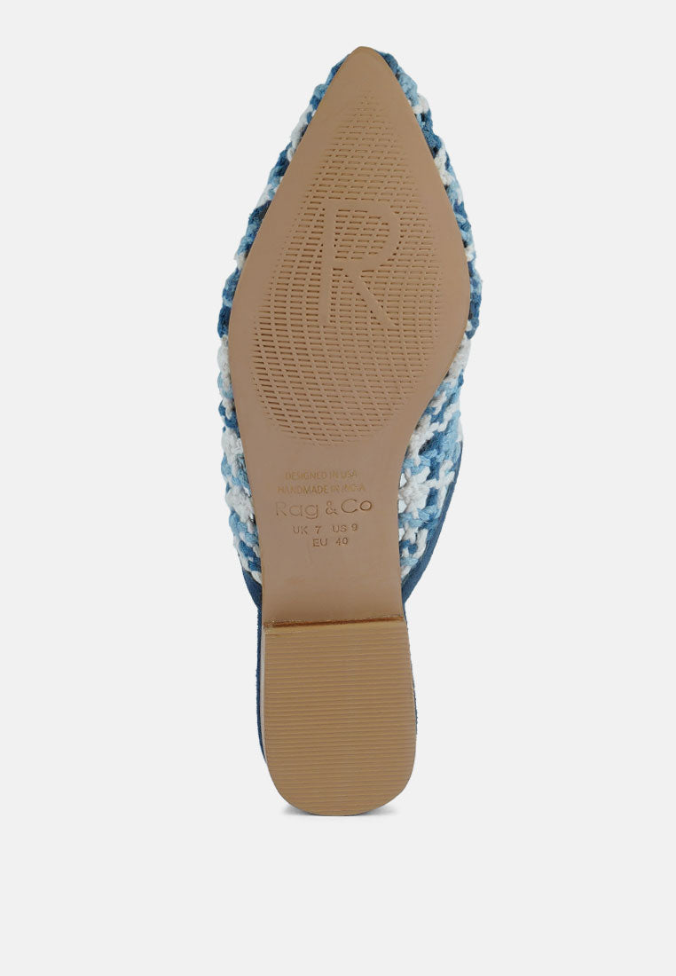 Mariana Woven Flat Mules With Tassels