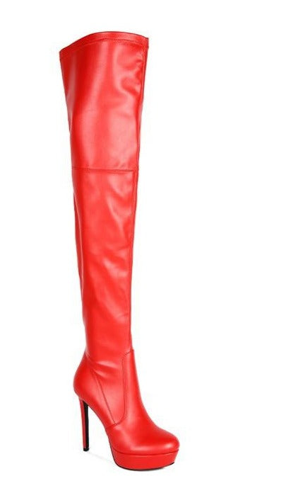 Women's Shoes - Boots Marvelettes Faux Leather High Heeled Long Boots