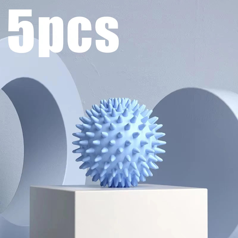 Blue spiky massage ball for muscle relaxation, set of five