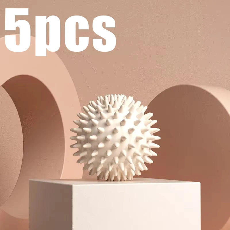 White spiky massage ball for muscle relaxation, set of 5 pieces