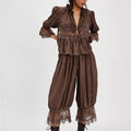 Women's brown matching Christmas family pajama sets in soft material