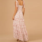 Women's floral maxi boho dress, lightweight fabric for summer outings
