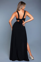 Women's black swimwear cover-up and maxi dress for beach outings