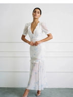 Women's white floral and maxi dress, perfect for summer events