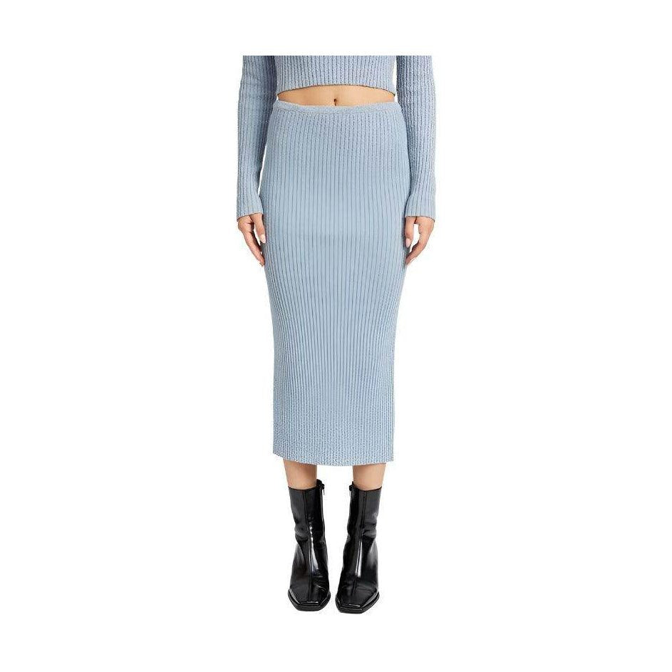 Maxi Knit Skirt With Back Slit - VacationGrabs