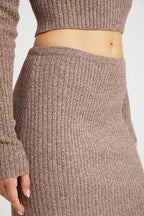 Maxi Knit Skirt With Back Slit - VacationGrabs