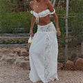 Women's white lace maxi skirt, perfect for summer outings